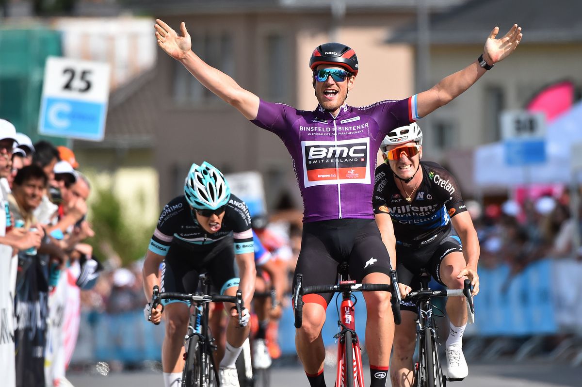 Jempy Drucker (BMC) soaks in the victory