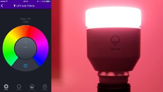 The Lifx bulb with its color-wheel