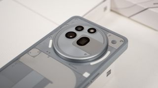 The camera island on the back of the Nothing Phone (3a) Pro