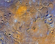 The cratered surface of Mercury's north pole