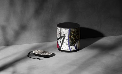 Limited edition Beoplay P2 and M5 speakers, covered in artwork by David Lynch, available at MoMA NYC