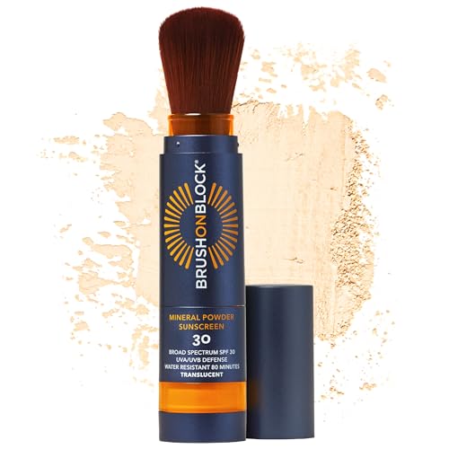 Brush on Block Spf 30 Mineral Powder Sunscreen New Formula, With Niacinamide, Hyaluronic Acid, amp;amp; Vitamin C, Broad Spectrum, Water Resistant, Translucent, for All Skin Types, Reef Friendly, Mfg in Usa