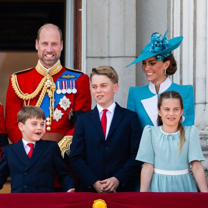 Prince William and family on the balcony at Buckingham Palace at Trooping the Colour 2025
