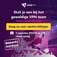 hide.me VPN 1 jaar + 3 maanden GRATIS voor €45,- i.p.v. €99,- hide.me VPN 1 jaar + 3 maanden GRATIS voor €45,- i.p.v. €99,-