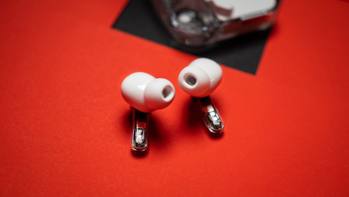 Nothing Ear (2) earbuds review on red background