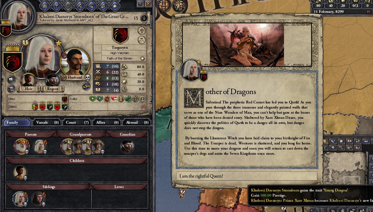 using dragons ckii game of thrones mod