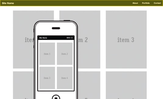 The full menu across the top of large screens has the site name on the left