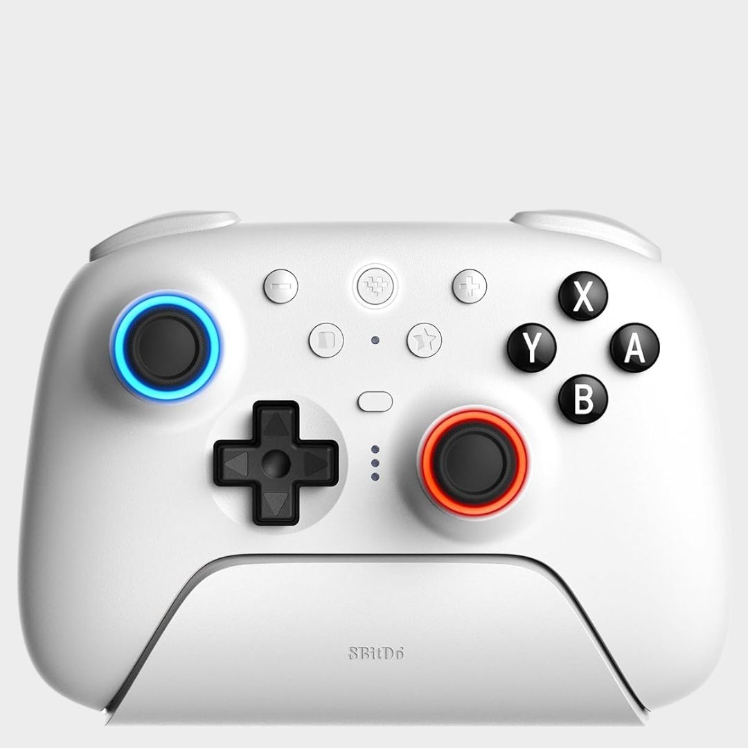 A white 8BitDo Ultimate 2 on a plain background