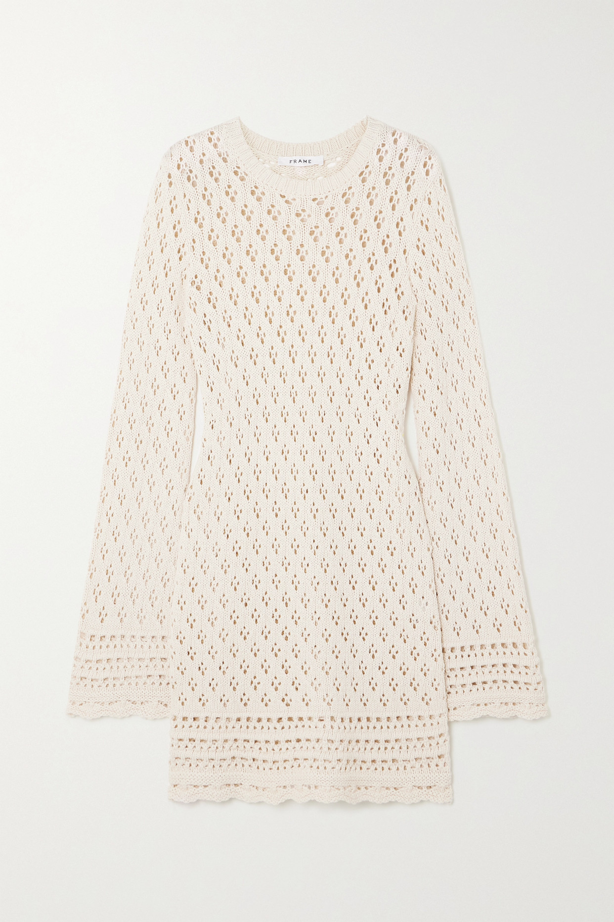 + Net Sustain Crocheted Organic Cotton and Silk-Blend Mini Dress