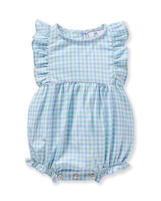 Baby's Twill Ruffled Romper in Spring Gingham