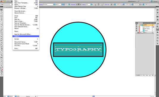 vector illustration: export options