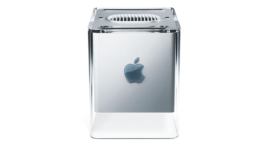 The Apple Power Mac G4 Cube against a white background.