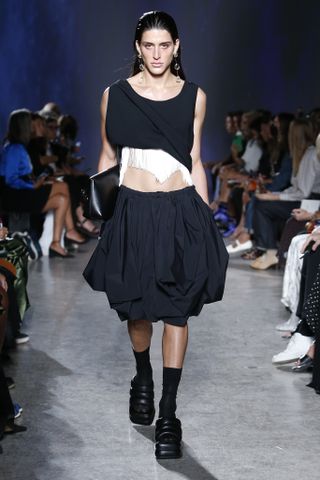 Model on runway wearing Proenza Schouler at New York Fashion Week S/S 2023