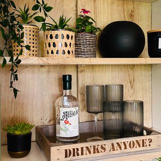 shelves with drinks