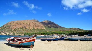 Cape Verde boats on the shore