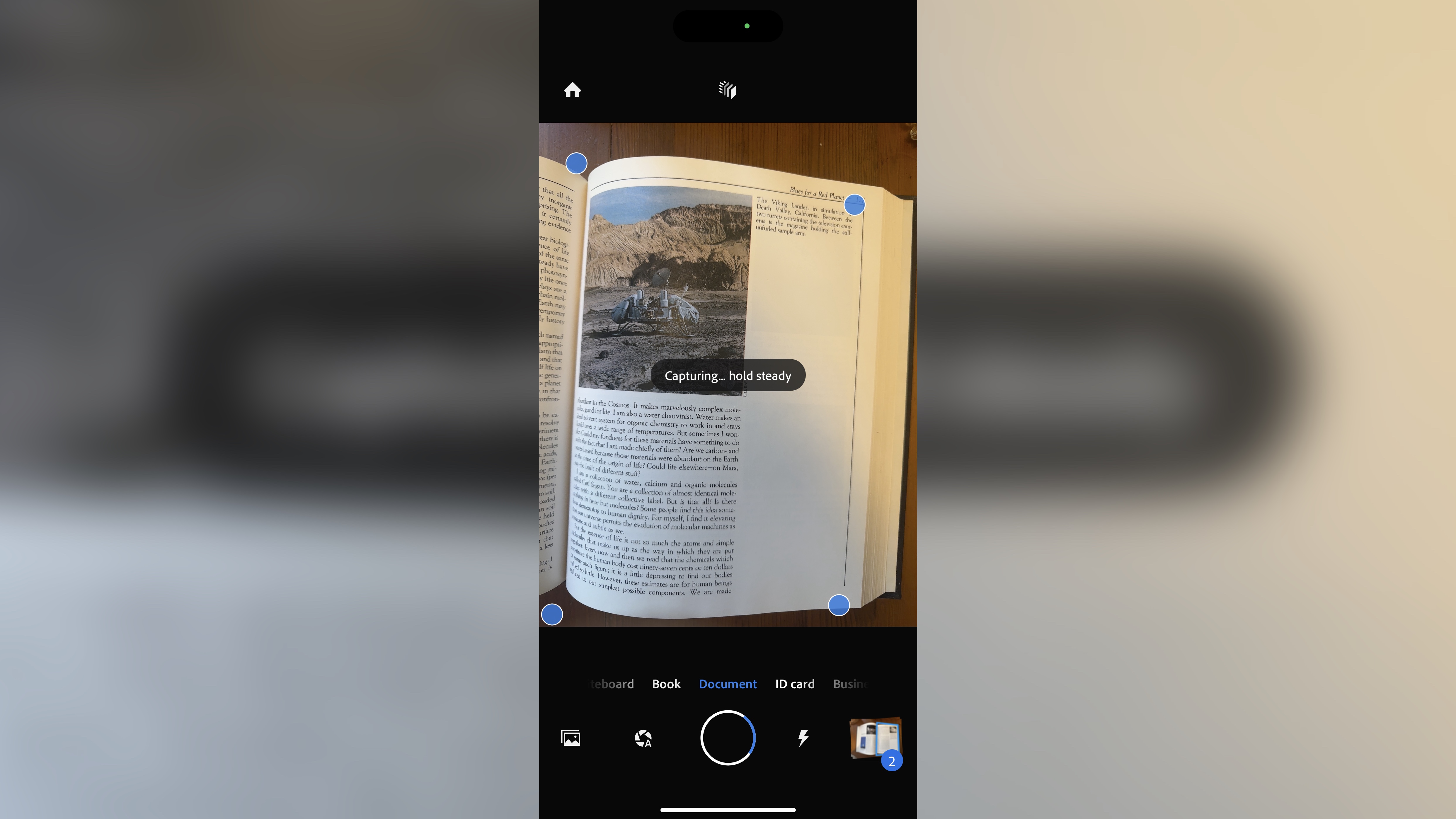 Adobe Scan during our review