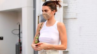 LOS ANGELES, CA - OCTOBER 7: Kendall Jenner is seen on October 7, 2020 in Los Angeles, California.