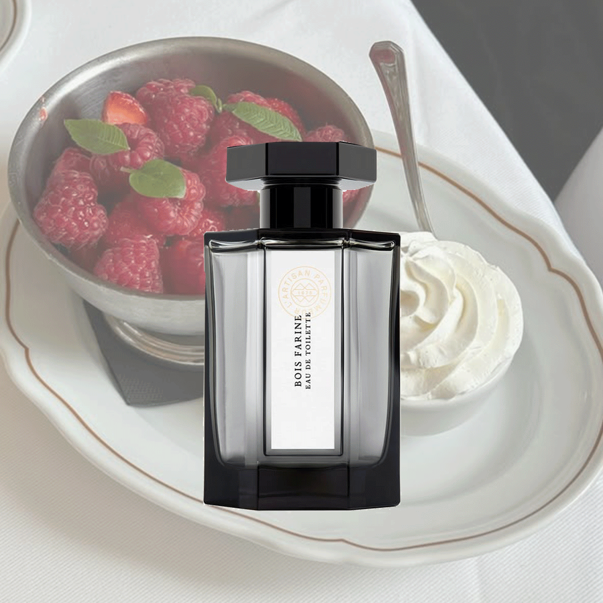 Photo collage of savory gourmand fragrances 