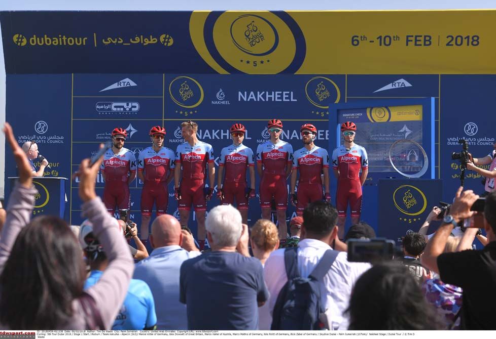 The Katusha-Alpecin team at the Dubai Tour