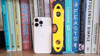 iPhone 16 Pro Max with spirit level