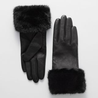 & Other Stories Faux Fur Trimmed Gloves