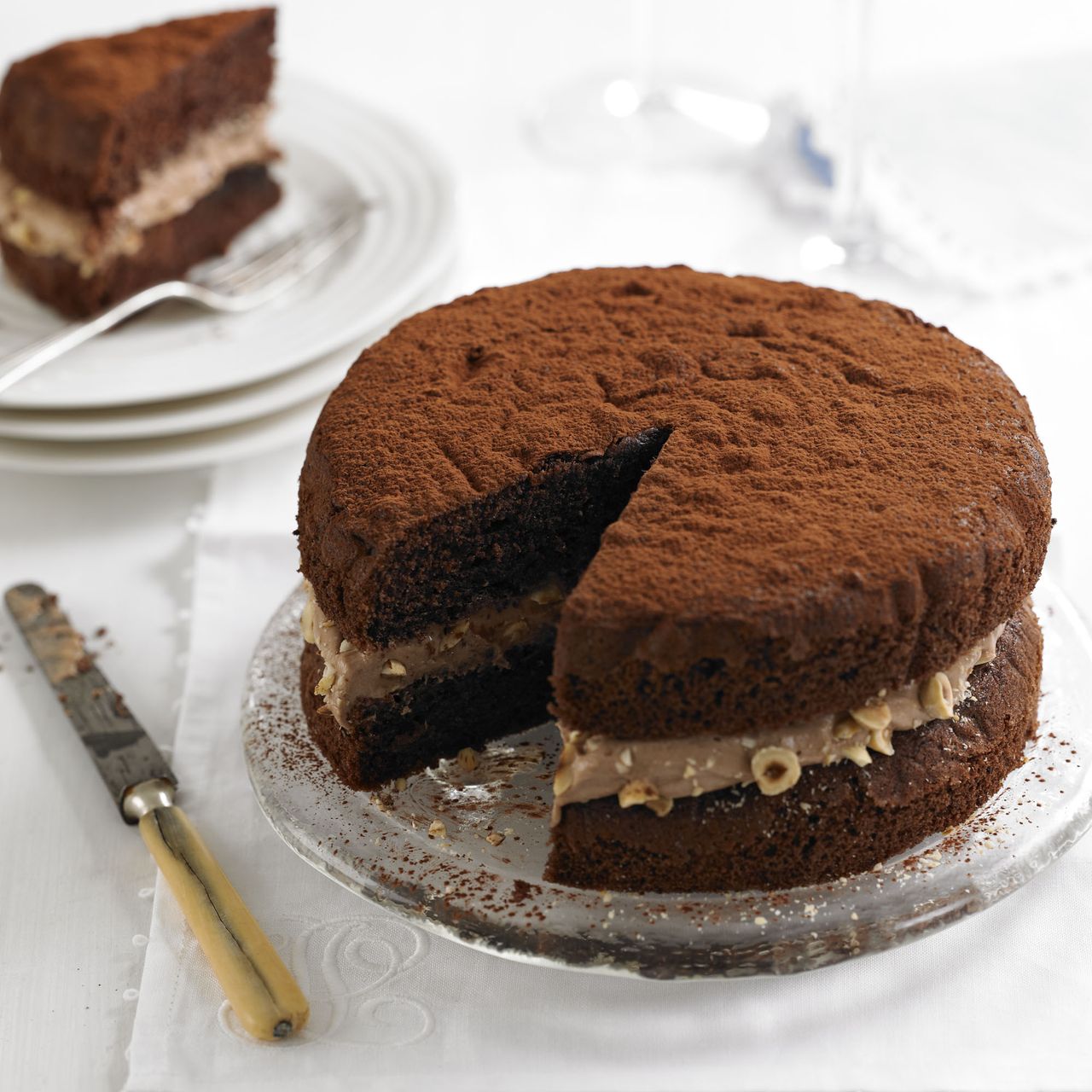 Chocolate &amp; hazelnut victoria sandwich recipe-cake recipes-recipe ideas-new recipes-woman and home