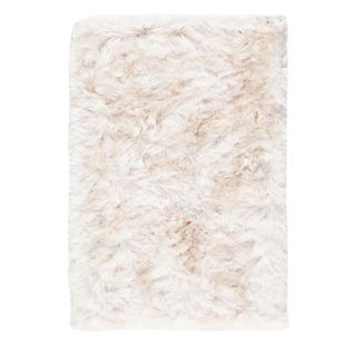 White fuzzy rectangular rug