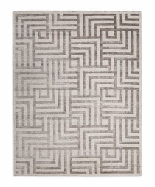 Gray geometric pattern rug