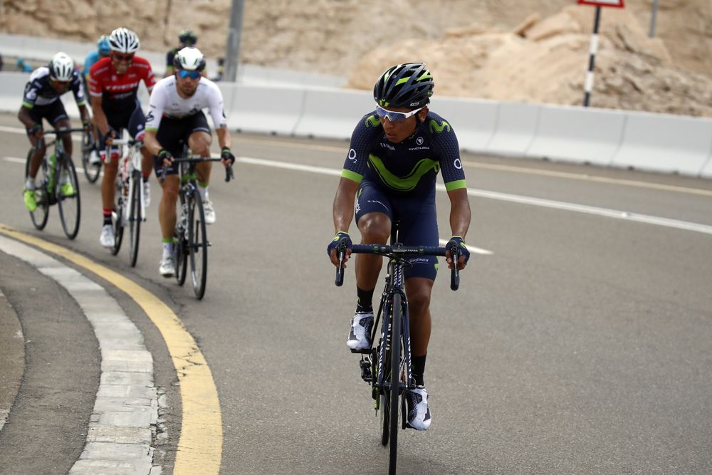 Nairo Quintana (Movistar) attacks