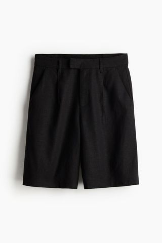 Dressy Linen-Blend Shorts