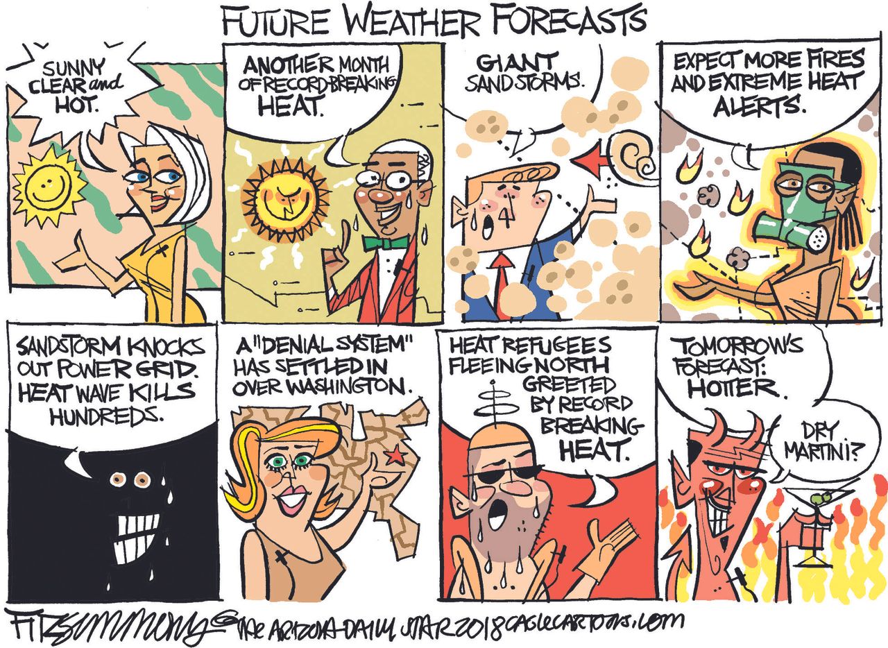 Editorial Cartoon U.S. future weather forecasts extreme heat