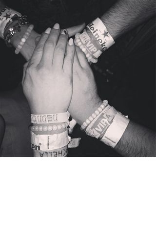 Ashley Greene Snaps Her Friends' Wristbands At Coachella 2014