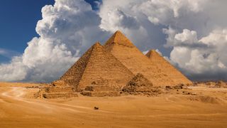 A view of the Pyramids at Giza