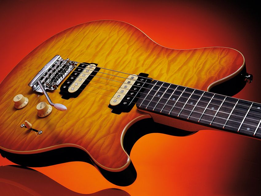 The guitar's metalwork gives it a zingy acoustic resonance.
