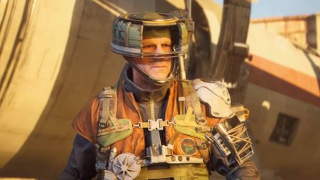 Arc Raiders Wasp Hunter Set trailer screenshot shows a man in orange clothing.