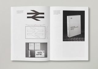 Page of book Design Research Unit 1942-72 showing images of British Railways logo and packaging designs