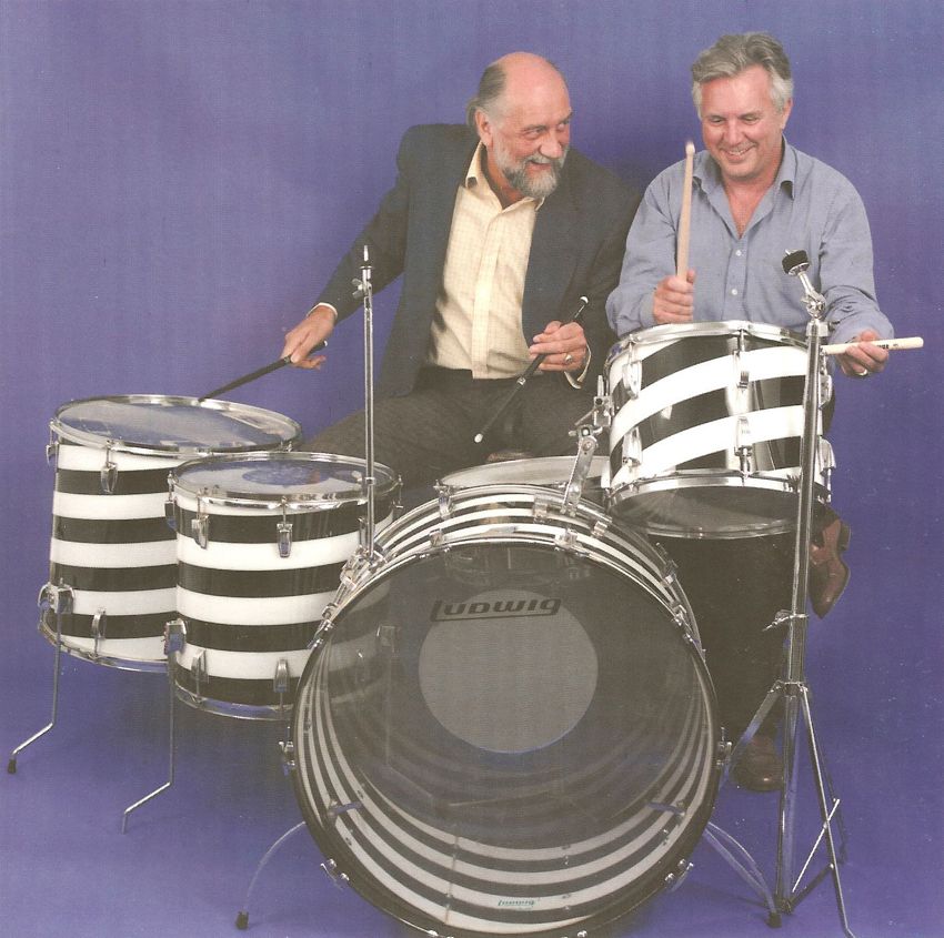 Mick Fleetwood and The Fame Bureau's Ted Owen try the kit out for size