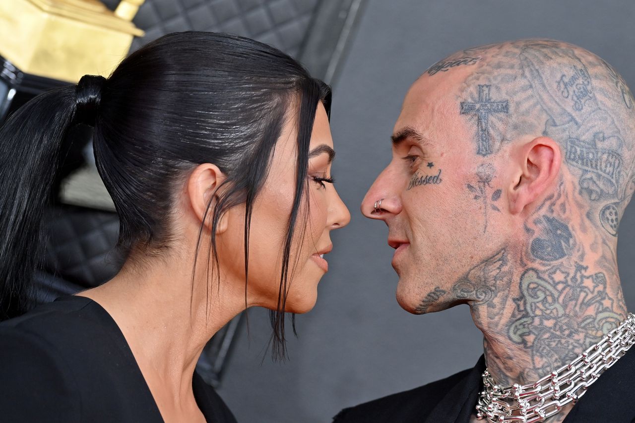 Travis Barker and Kourtney Kardashian.