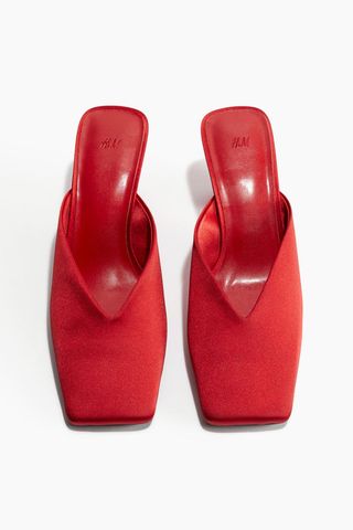 Heeled Satin Mules