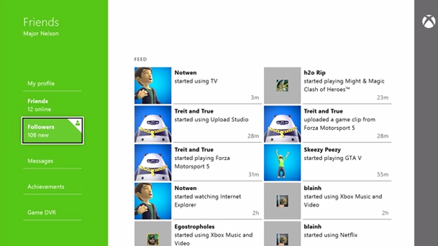 Xbox One Friends App is a social network for gamers and looks pretty tasty