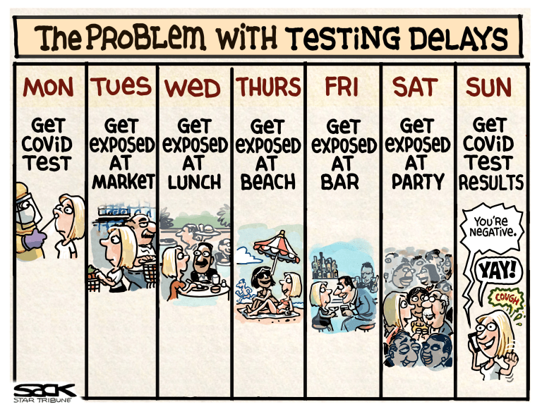 Editorial Cartoon U.S. coronavirus testing delays