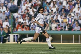 Hugo Sanchez in action for Real Madrid in 1989.