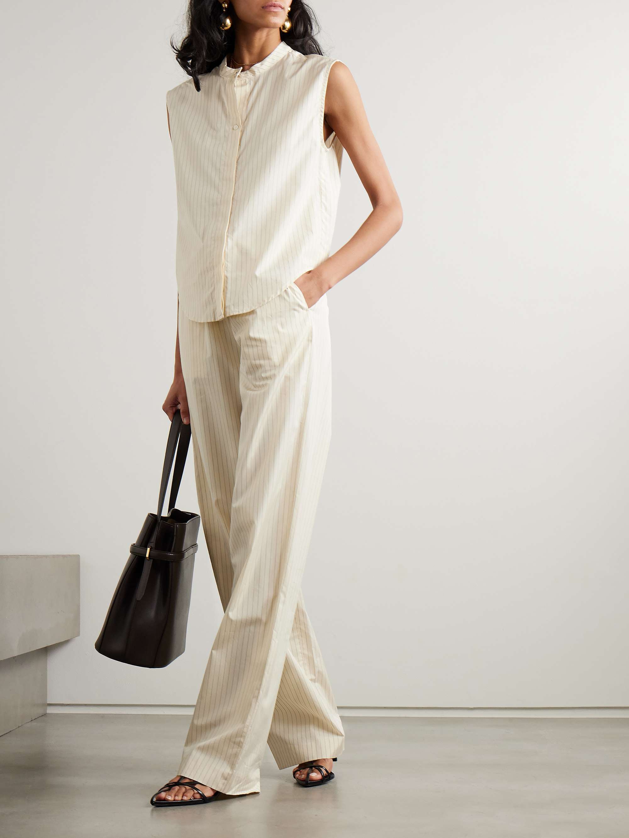 Sero Striped Cotton-Poplin Drawstring Pants