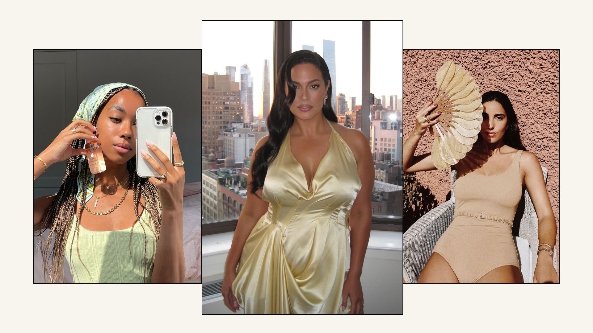 best fake tan story graphic with Amaka Hamelijnck, Ashley Graham and Bettina Looney