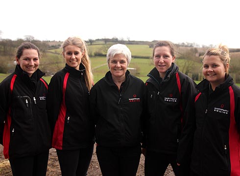 The Equine Therapy Centre team from L-R: Meaghan Marinovich, Bethan Gilmore, Dr Kathryn Nankervis, Fizz Marshall and Kelly-Ann Rees