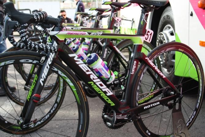 The Lampre Merida bikes at the start