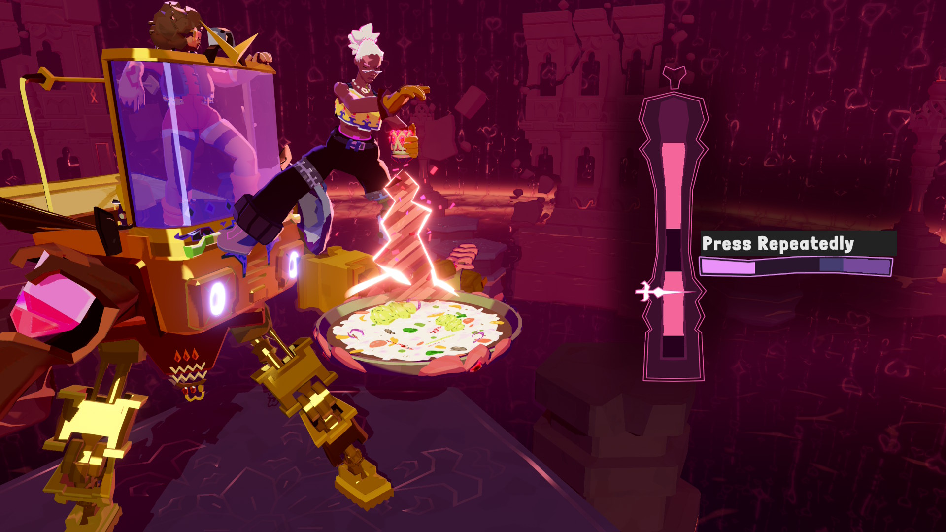 Pressing repeatedly to finish cooking a dish in Dosa Divas