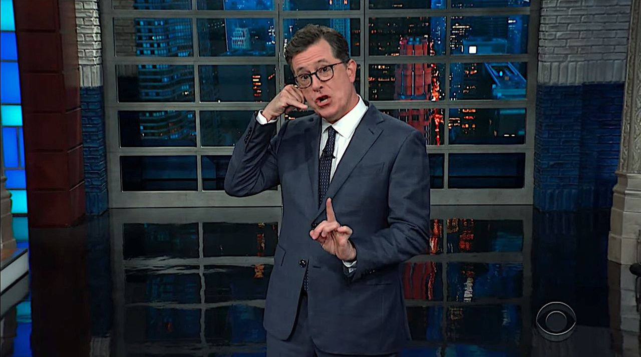 Stephen Colbert mocks Trump&amp;#039;s TV call-ins