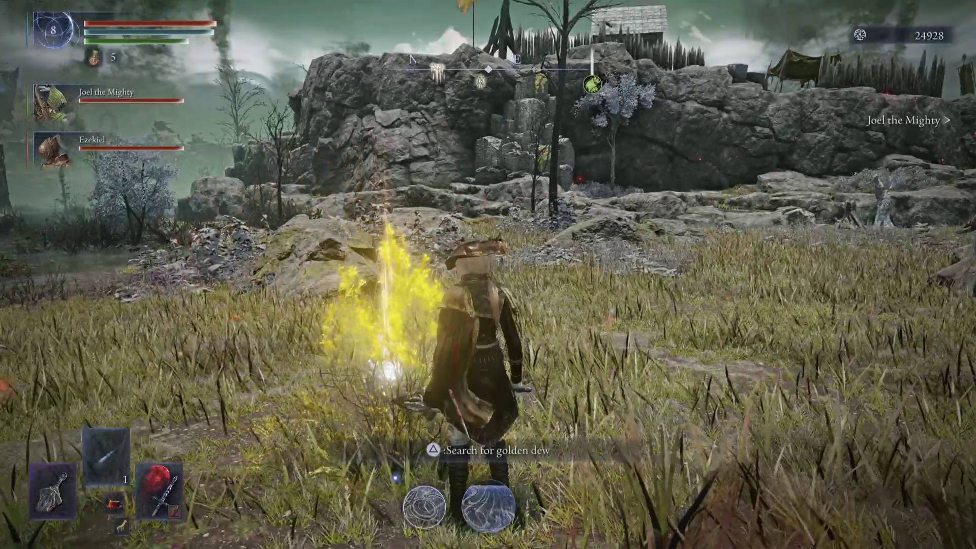 Elden Ring Nightreign Duchess Remembrance quest collecting golden dew plant in limveld