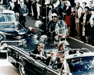 Kennedy in limousine in Dallas